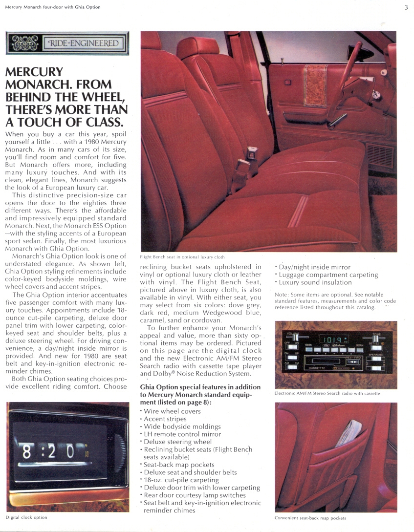 1980 Mercury Monarch Brochure Page 2